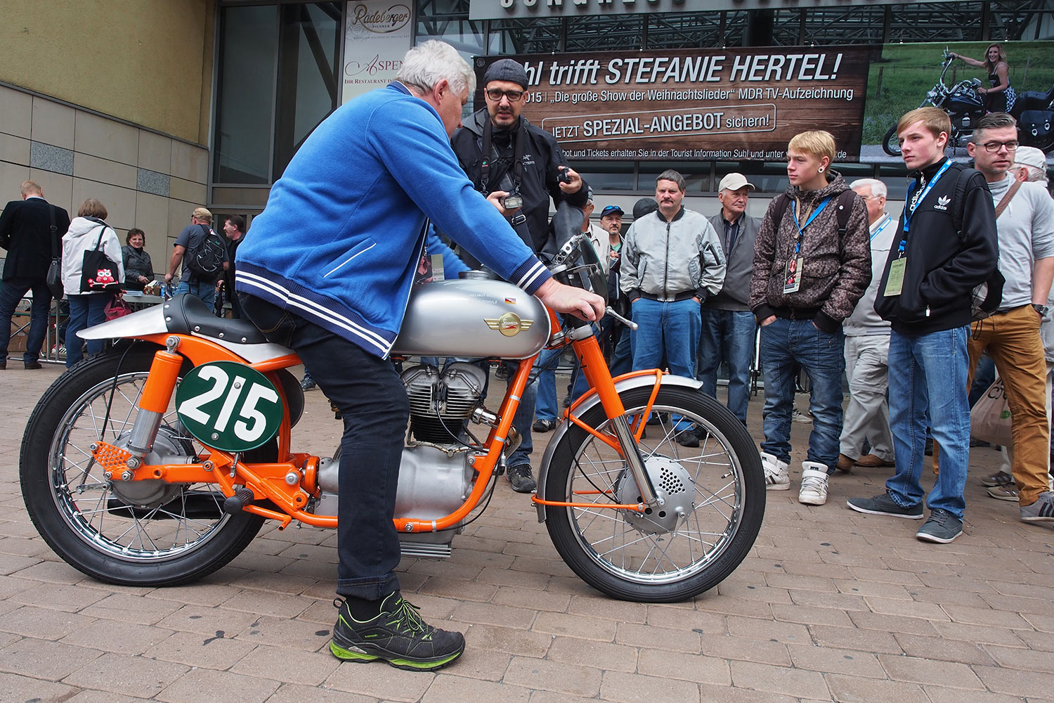 Jubiläumstreffen Suhl 2015: 65 Jahre AWO - 60 Jahre Simson SR1 - 40 Jahre Simson S50: Simson-Rennmaschine (Foto: Manuela Hahnebach)