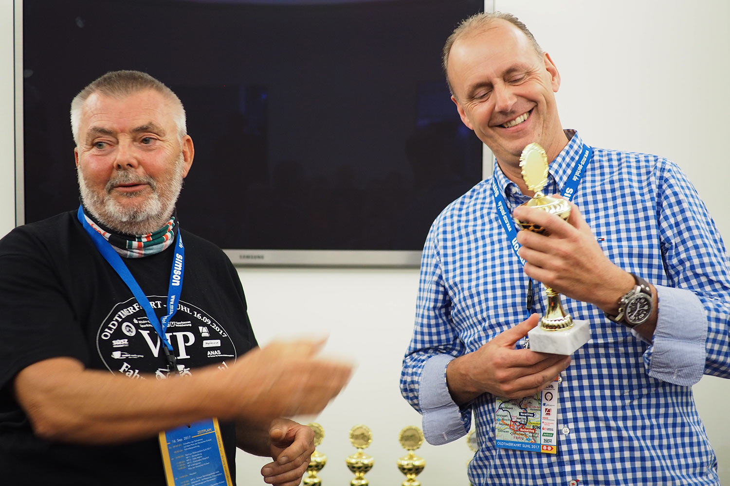 Motorrad-Oldtimerfahrt Suhl 16.09.2017: Siegerehrung (Foto: Manuela Hahnebach)