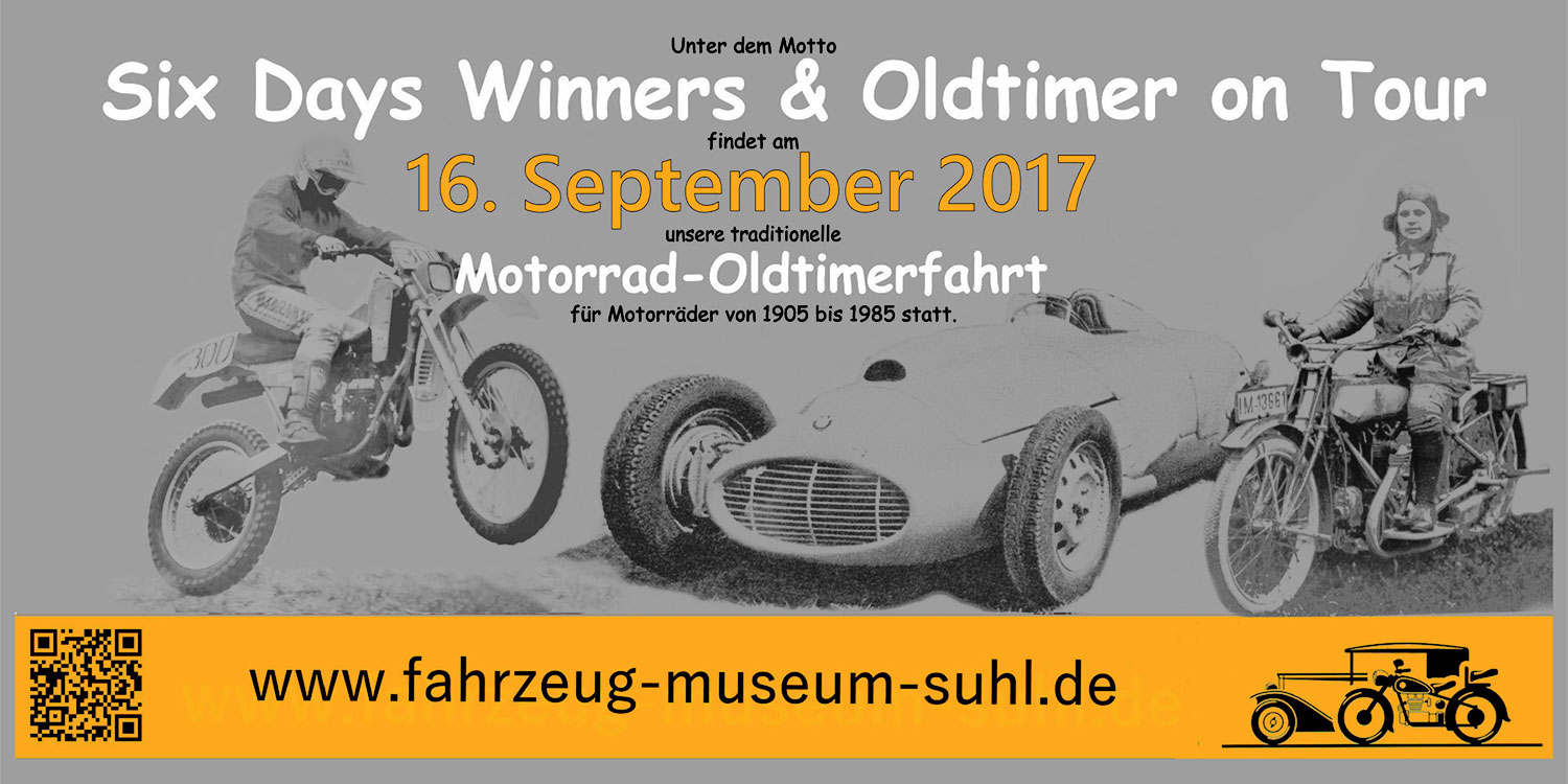 Motorrad-Oldtimerfahrt Suhl 16.09.2017: Einladung