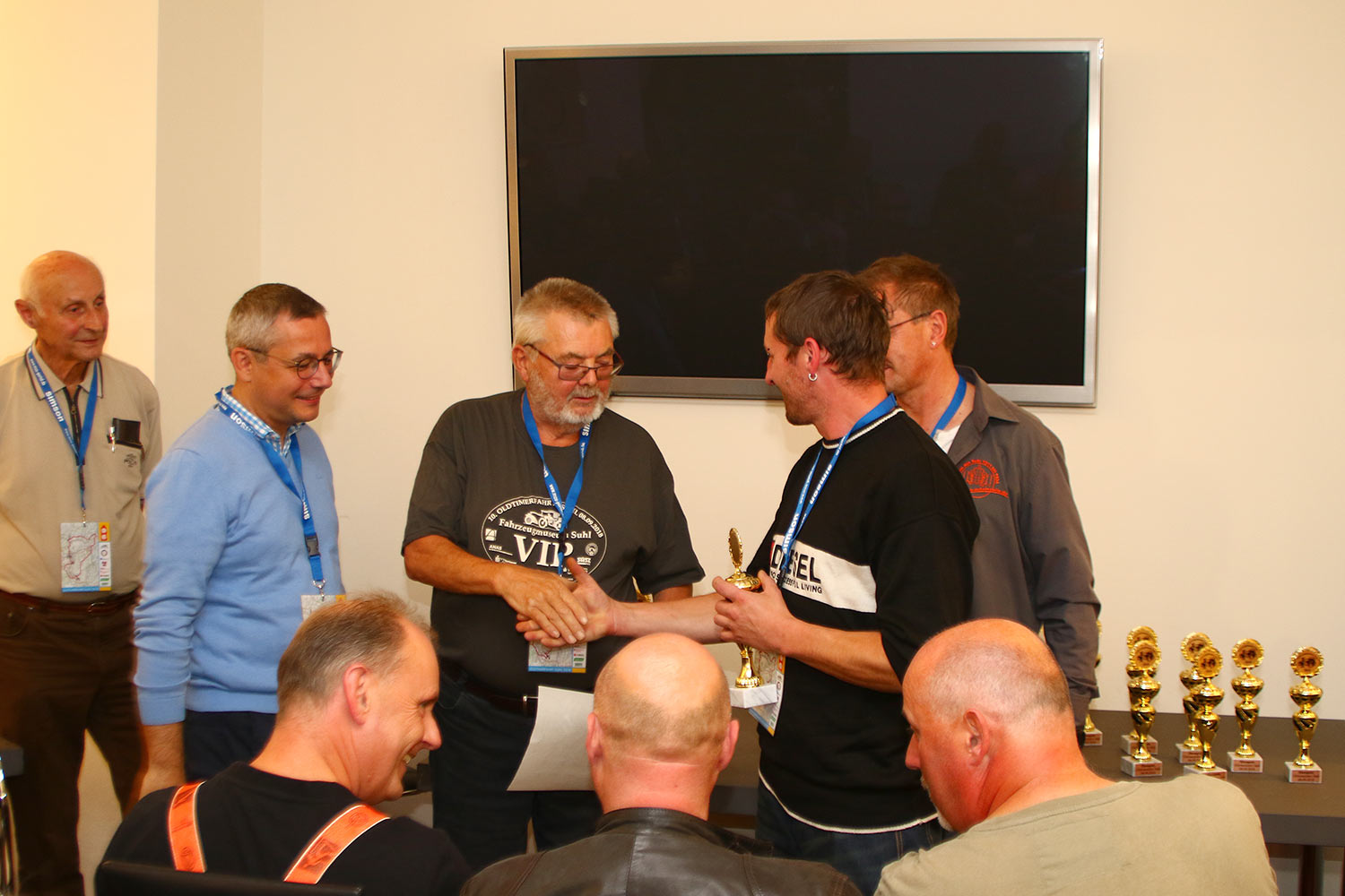Motorrad-Oldtimerfahrt Suhl 08.09.2018: Siegerehrung (Foto: Sigismund Gaßert)